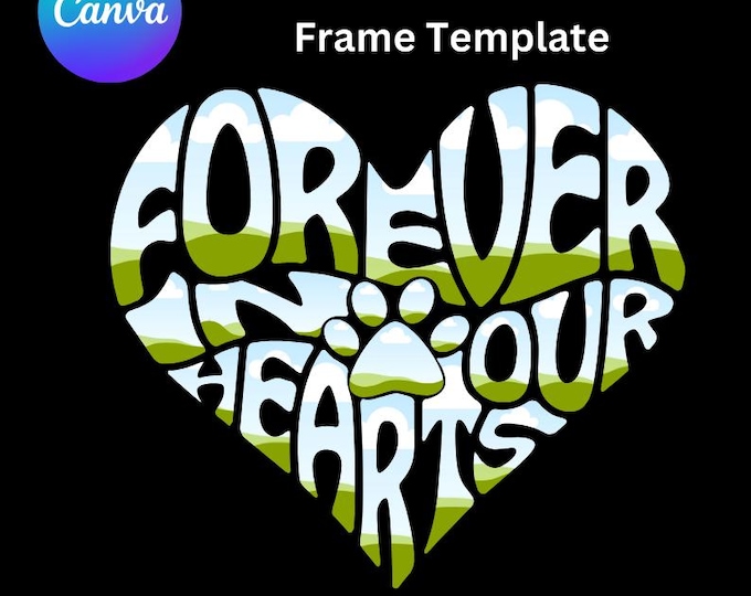 Forever in Our Heart  In Canva Frame Template,Drag and Drop Image In Canva Templates