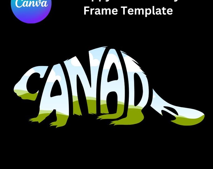 Canada in the Beaver Shape, Canada In Canva Template Frame, Drag and Drop Image In Canva Templates