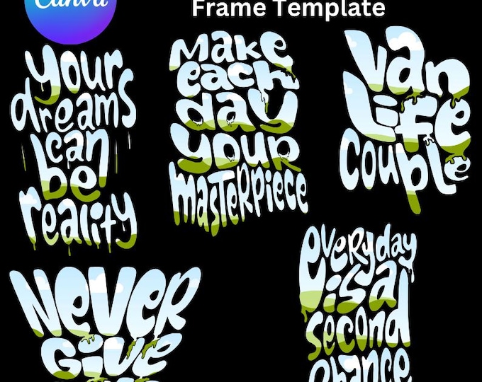 Motivation quotes part 4 in Canva template frames, digital download, PDF file