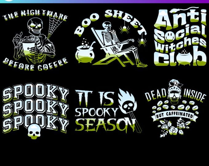 Skeleton Halloween Canva Frame Template, The Nightmare before Coffee,Boo Sheet, Spooky,It's Spooky Season,Dead Inside But Caffeinated