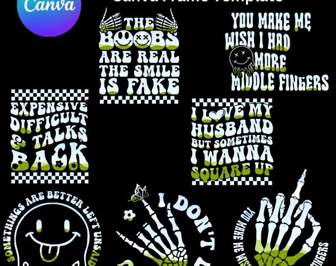 Funny Quotes In Canva Templates,I love my husband,The boobs are real the smile is fake,Expensive difficult and talks back,Sarcasm Funny