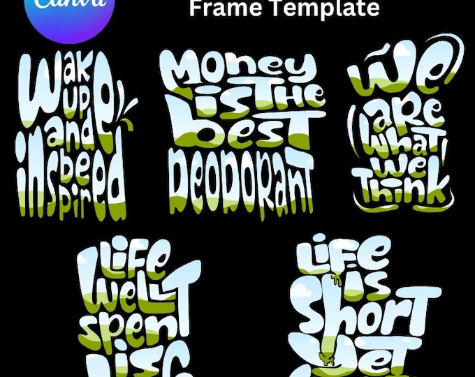 Motivation quotes part 2 in Canva template frames, Digital download, PDF file