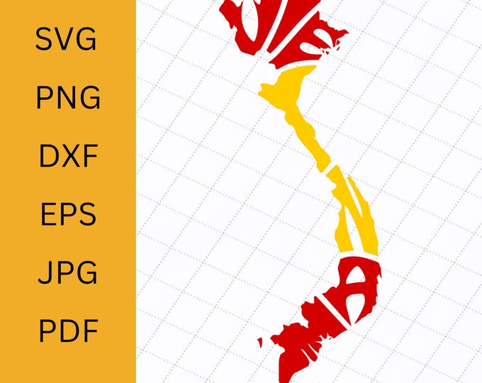 Vietnam Word Art Design Digital Download,Lettering SVG Graphic, Cut Files for Cricut, Vietnam svg cut file, Lettering design in map shape