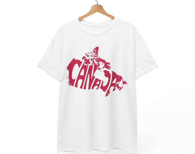 Canada Map Graphic Unisex Tee, Perfect for Travel Lovers, Gift for Canadians, Great for Canada Day, Casual Wear