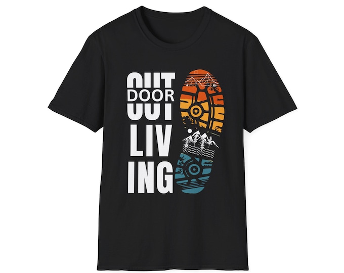 Outdoor Living Unisex Softstyle T-Shirt - Adventure Tee, Casual Wear, Hiking Apparel, Nature Lover Gift, Travel T-Shirt