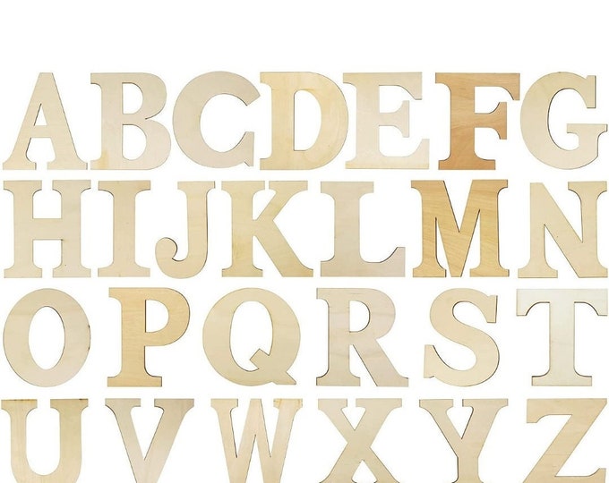 Unfinished 26 pieces Wood Alphabet Letters