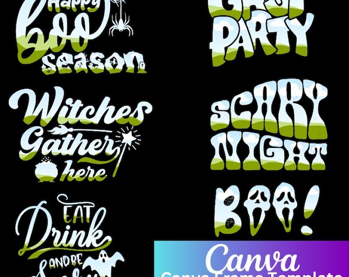 Editable Halloween Canva Template, Ghost Party, Scary Night, Happy Boo Season, Witches Gather Here, Eat Drink And Be Scary