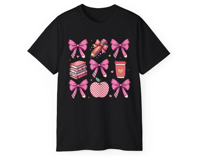 Cute Coquette Book Lover's Tee, Unisex Literary T-Shirt for Readers, Gift for Bookworms, Back to School Shirt, Reading Fan Apparel