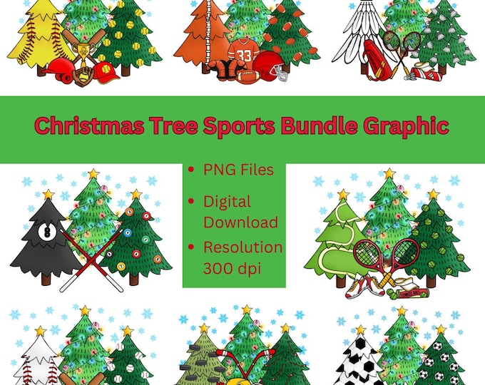 The sporting Spirit Of The Christmas Season, Christmas Tree, Sports Lover, Christmas Celebration Favourite Sports, Instant Download