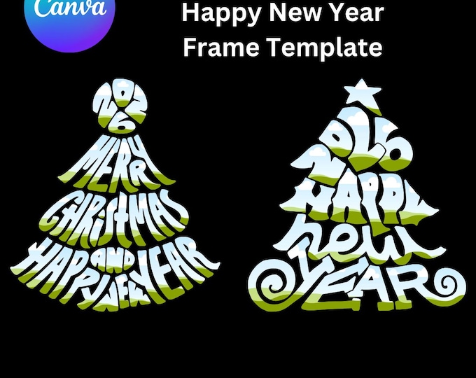 Merry Christmas and Happy New Year 2026 in Canva Templates, Holiday Celebration Frames, Digital Download,Drag and Drop Your Images or Video