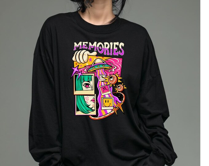 Trendy Graphic Tee, Long Sleeve Shirt, Unisex Top, Cotton Graphic T-Shirt, Cool Design Shirt, Fashion Long Sleeve Tee