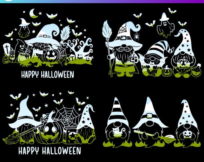 Halloween Gnomes Design In Canva Frame Template, Editable Template in Canva, Drag and Drop Images To Frame, Spooky Season, Halloween Boo,