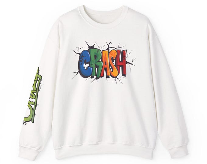 Crash Graffiti Sweatshirt | Colorful Comic Sound Effect Crewneck