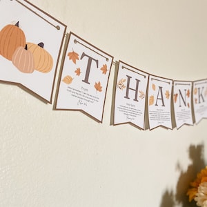 Thankful Banner Printable Fall Scripture Bible Verse Wall Art Thanksgiving Mantle Decor Christian Home