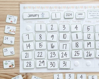 Perpetual Calendar, Printable Calendar for Kids, Homeschool Printable, Wall Calendar for Kids, Months of the Year, Days of the Year