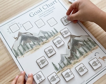 Goal Chart for Kids, Mountain Theme Goal Chart, Printable Reward Chart, Behavior Chart