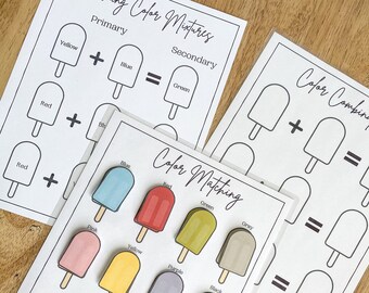 Color Learning Activity, Color Mixing, Color Matching Game, Primary and Secondary Colors, Color Equations, Homeschool Preschool