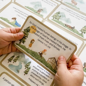 Einfache Wahrheiten Bibelkarten für Kinder, druckbare Waldbibelkarten, Bibelversspeicher für Kinder, Bibelaktivitäten für Kinder, Sonntagsschulstunde
