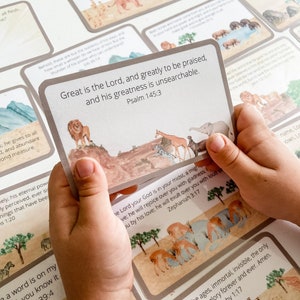 子供向けの全能の神カード、子供向けの印刷可能な聖書カード、子供向けの聖書カード、神は力強いカード、聖書の印刷物