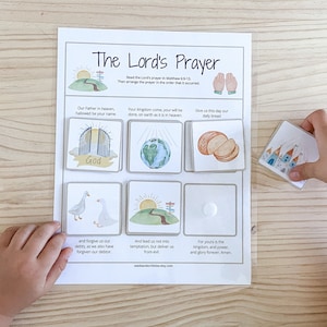 Das Vaterunser für Kinder, das Vaterunser zum Ausdrucken, Kindergebetskarten, Kinder beten lehren, Gebetskarten für Kinder zum Ausdrucken