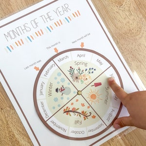 Months of the Year Printable Learning Wheel Flash Cards Homeschool ...