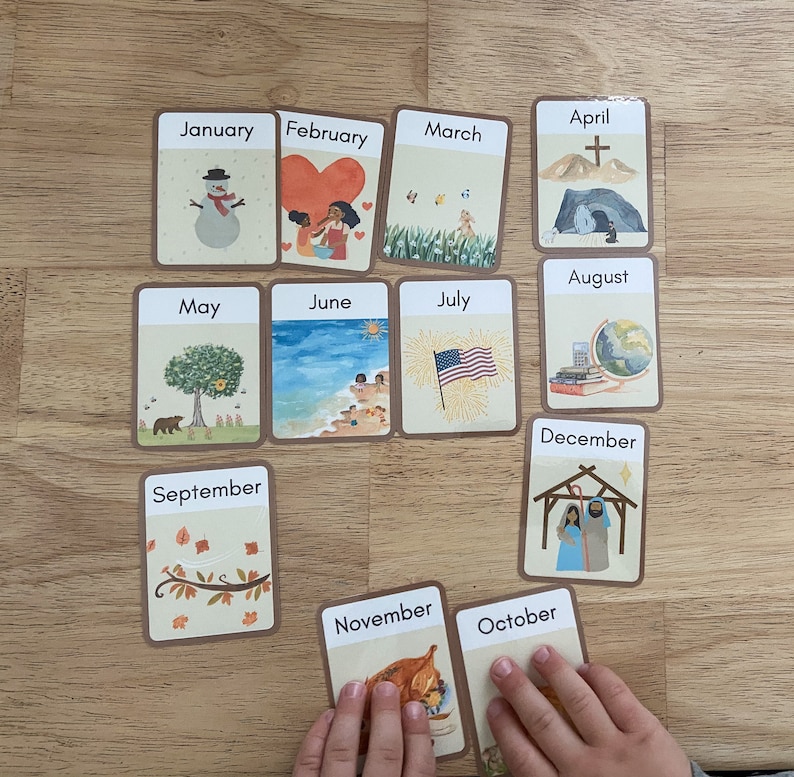 Months of the Year Printable Learning Wheel Flash Cards Homeschool ...