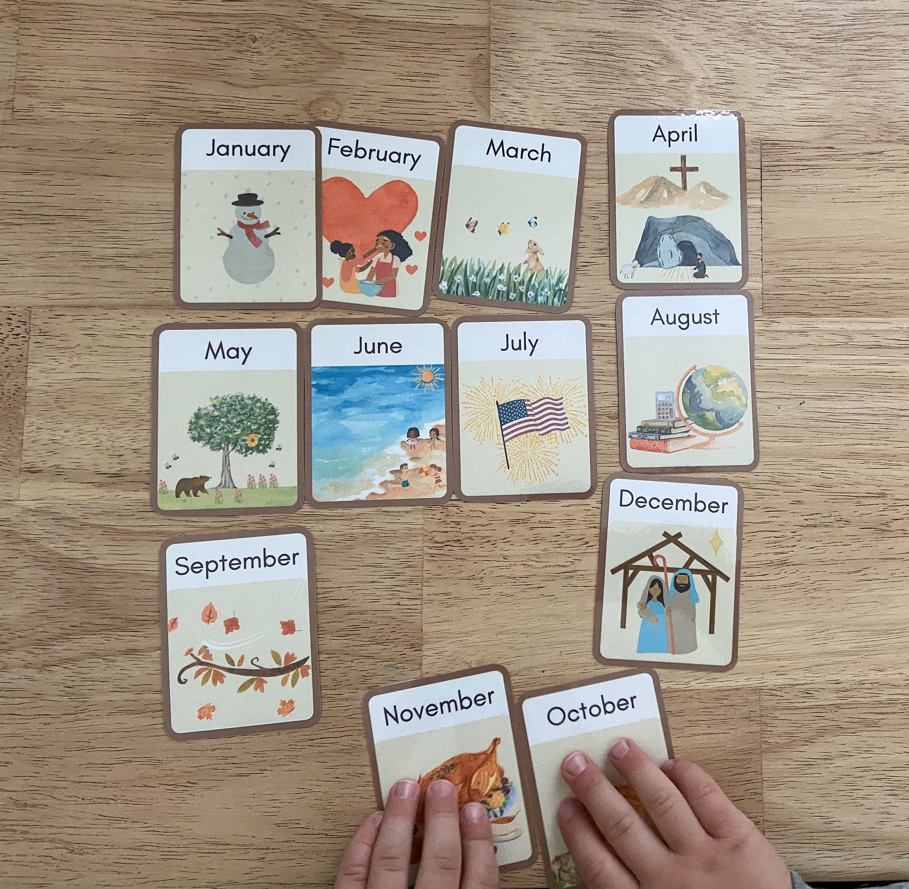 Months of the Year Printable Learning Wheel Flash Cards Homeschool ...