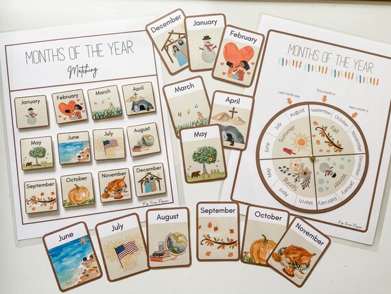 Months of the Year Printable Learning Months Months of the - Etsy