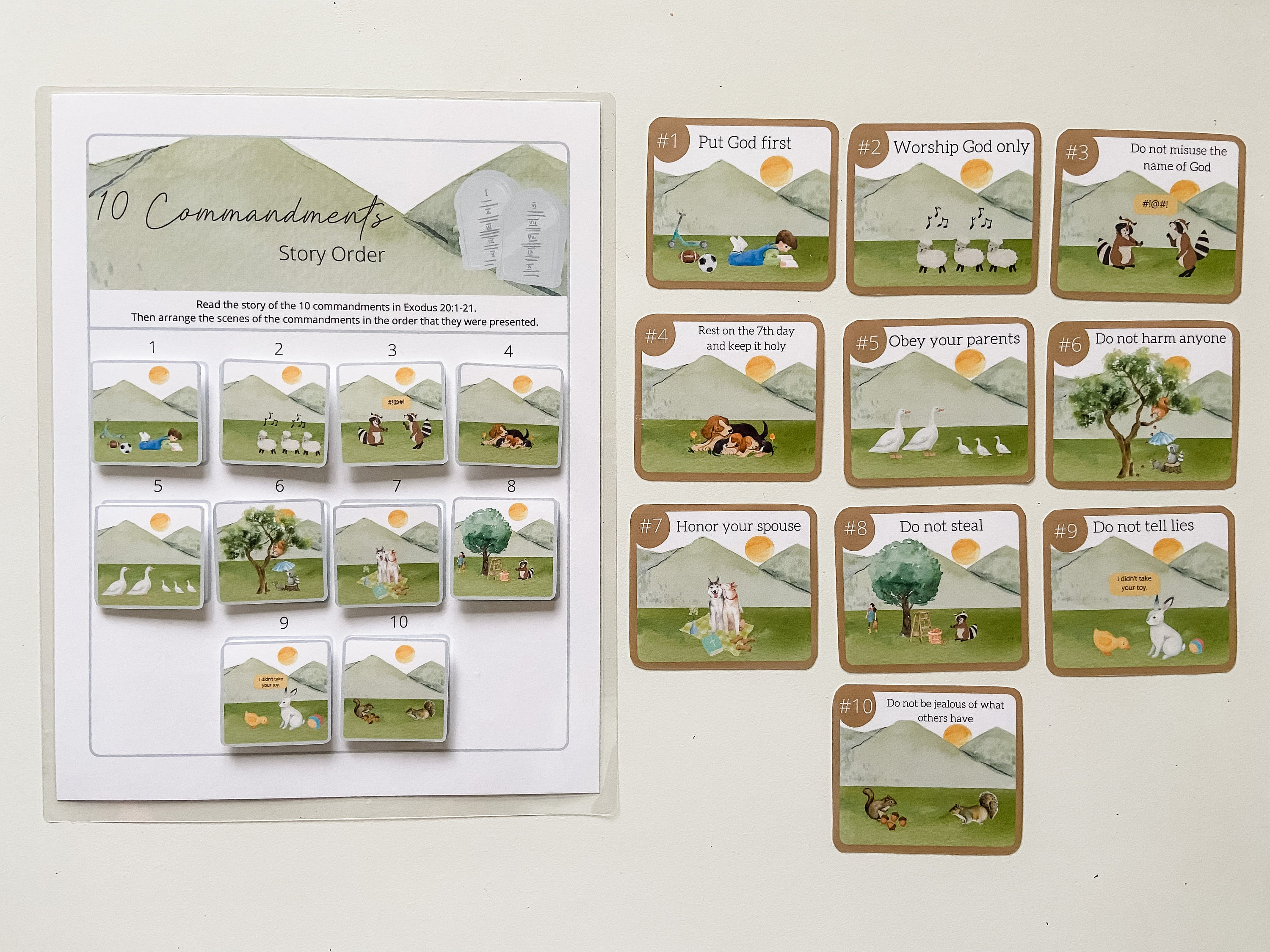 Zehn Gebote Memory-Spiel zum Ausdrucken Bibel-Memory-Spiel - Etsy Schweiz