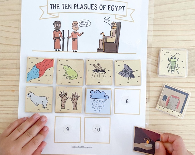 Plagues of Egypt, Printable Bible Activity, Kids Passover Lesson, Ten ...