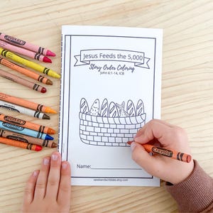Flip Book Gesù sfama 5.000 persone, Il miracolo dei 5.000 di Gesù, Lavoretti per bambini sui miracoli di Gesù, Lavoretti della Bibbia per bambini, Lavoretti della scuola domenicale
