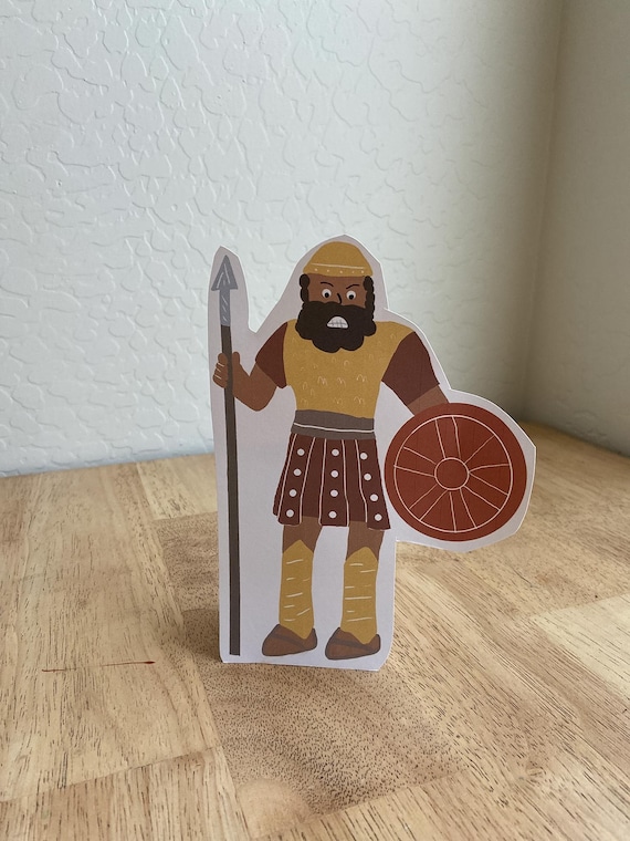 David & Goliath Printable Activity, Goliath Figure, Sunday School Craft, Old Testament Game, Faith-based Game