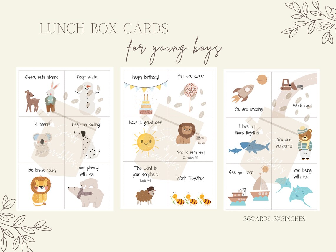 Lunch Box Encouragement Cards for Kids - Bible Scripture Notes Back to ...