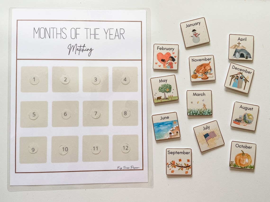 Months of the Year Printable Learning Months Months of the - Etsy
