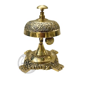Vintage Bell Service Hotel Schreibtisch Theke Messing Empfang Top Tisch Verzierte polnische Glocke Geschenk Wohnkultur