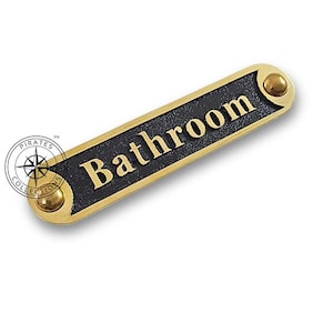 Brass Door Sign Traditional Style Home Décor Wall Plaque Elegant Brass Accessory for Home Vintage Bathroom Plaque Decorative Sign for Door