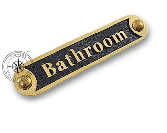 Brass Door Sign: Traditional Style Home Decor Plaque