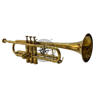 Polished Brass Bb Trumpet: Beginner Instrument with Mouthpiece
