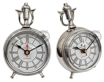 Aluminum Tabletop Clock, Round Desk Clock, 3-inch Dial