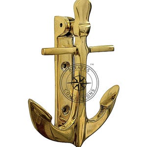 Brass Anchor Door Knocker, Coastal Door Knocker, Marine Door Knocker, Door Accessories, Beach Door Knocker, Gate Knocker, For Decorative