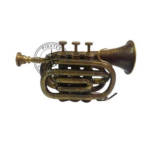 Brass Bb Mini Trumpet: Pocket Bugle Horn for Beginners