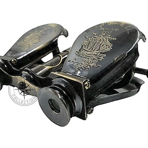 Nautical Maritime Antique Style Solid Brass BINOCULAR 4" Travelling pocket Telescope Binoculars Working Opera glasses Binocular/Monocular