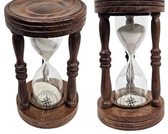 Personalisierte handgefertigte Holz Sanduhr: 5 oder 60 Minuten Sanduhr