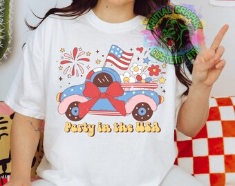 Coquette 4th of July DTF Transfer Ready to Press DTF Transfer America Retro 4th of July Tshirt Transfer D0035