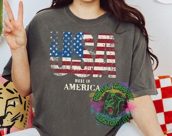 USA Distressed Ready to Press dtf Transfer, Patriotic DTF Transfers, DTF Transfer, Fourth of July Apparel dtf D0081