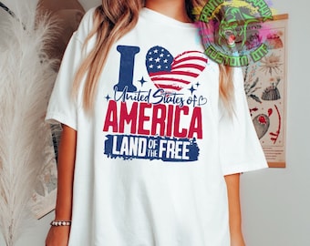 I Heart America Distressed Ready to Press dtf Transfer, Patriotic DTF Transfers, DTF Transfer, Fourth of July Apparel dtf D0083