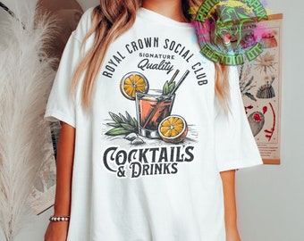 Ready to Press Cocktail Social Club DTF Transfer Aesthetic Vintage Cocktails DTF Transfer Apparel Transfer D0085
