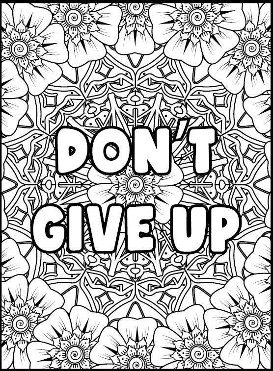 10 Pages Motivational Design Coloring Book File Printable | Etsy