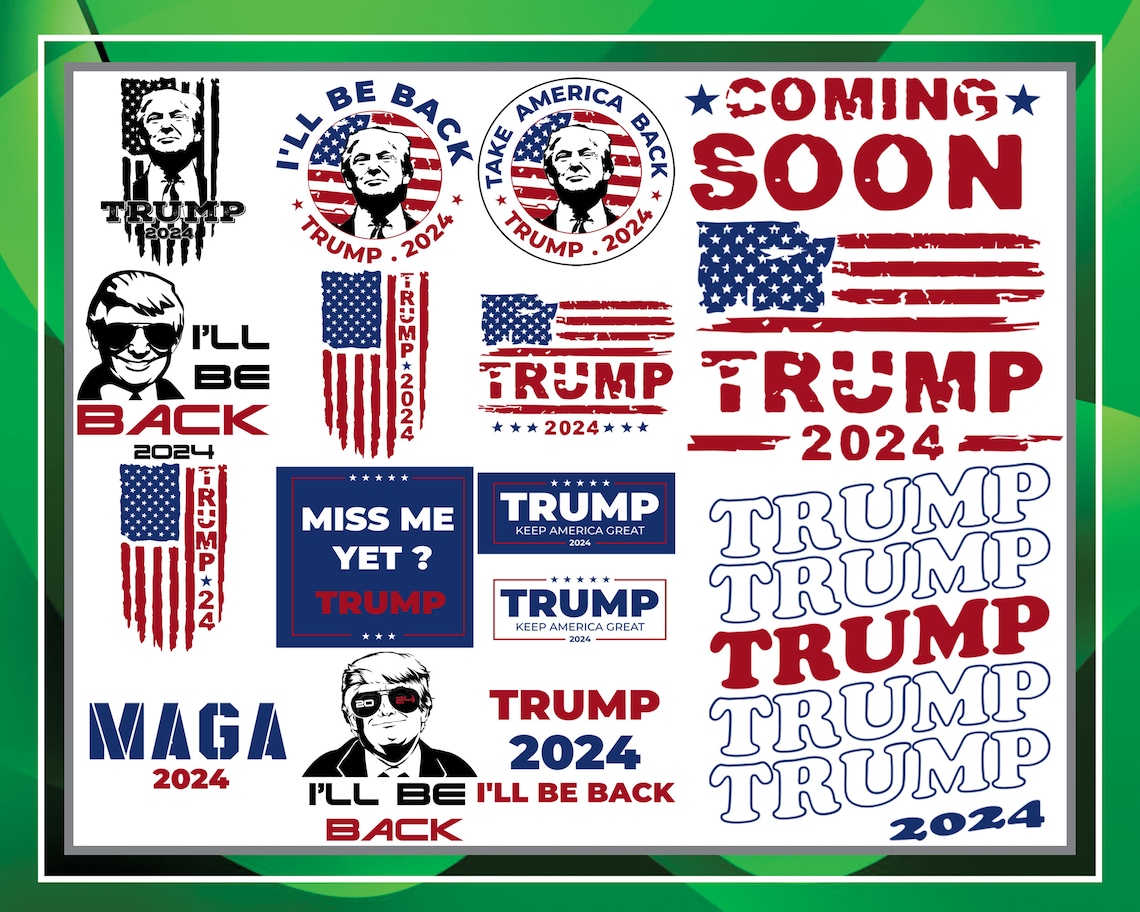 Bundle 14 Trump 2024 Svg Funny Donald Trump Svg Bundle Make Etsy