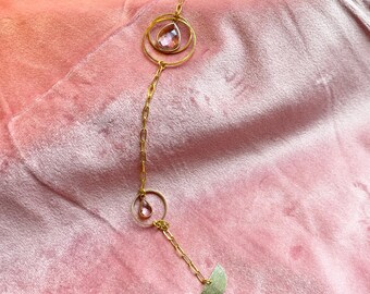Gemstone crystal suncatcher, Pink moon suncatcher, gift for her, trendy home decor, birthday gift